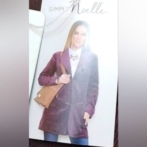 Simply Noelle Dark Brown Corduroy Coat Size S/M